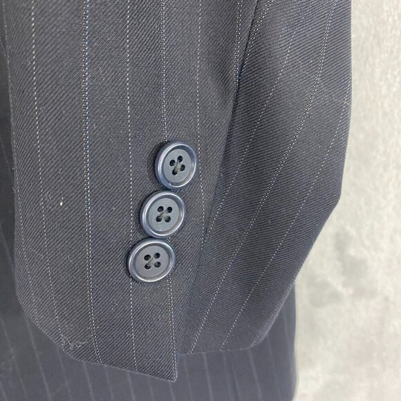 Brooks Brothers 1818 Madison SAXXON Suit Jacket Blazer Size 43R 38W Black Stripe - Picture 10 of 16